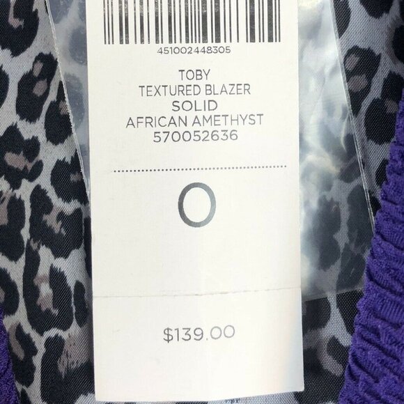Chico's Purple Toby Textured Blazer African Amethyst US Small Chicos Size 0 NWT - Picture 3 of 9